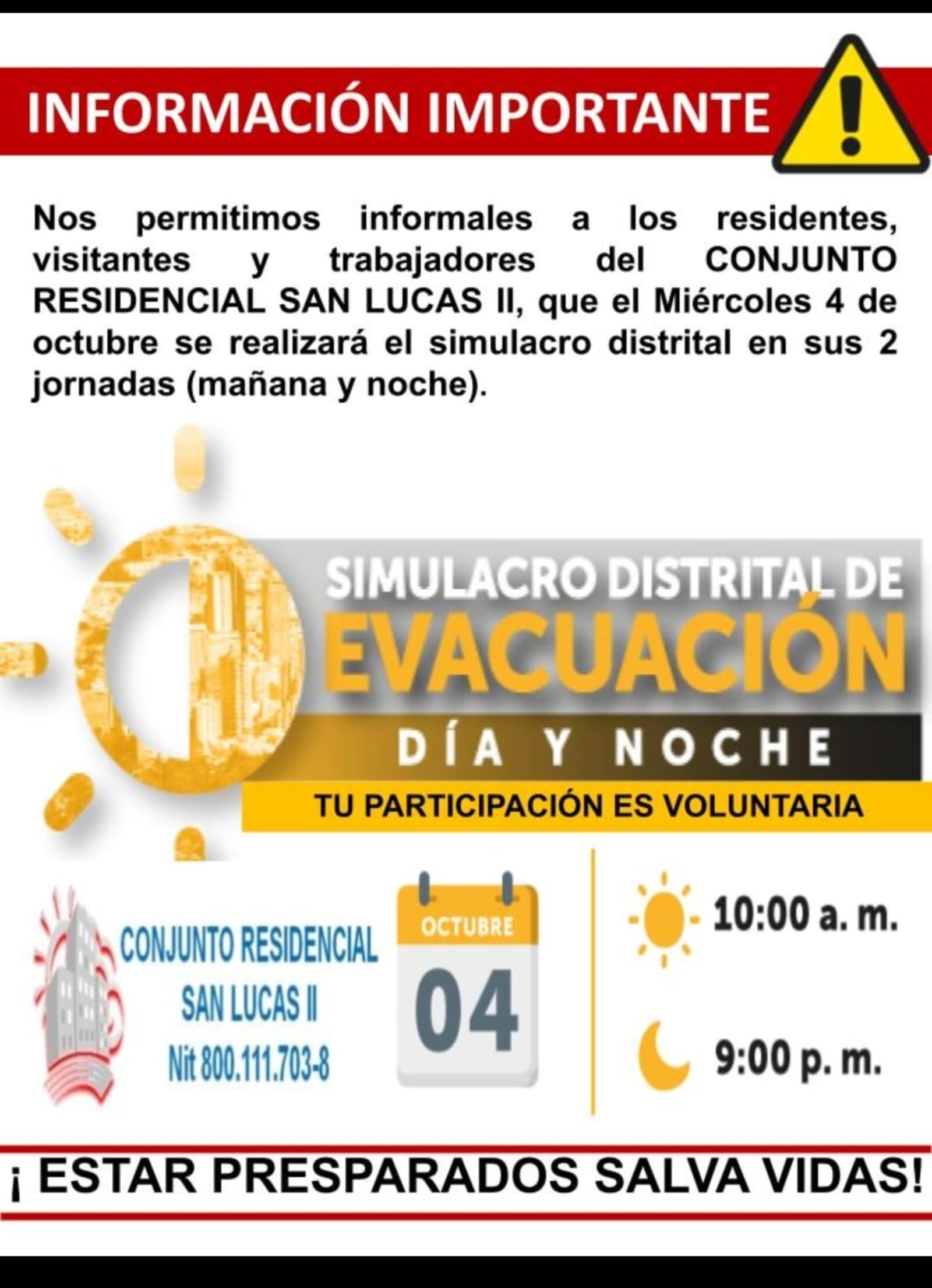 Simulacro de evacuación